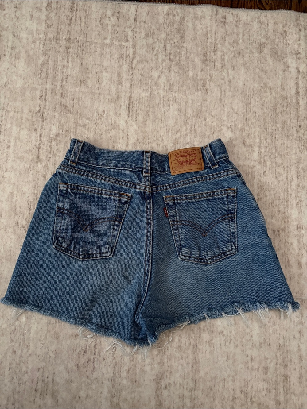 Levi's Blue High-Waist Cutoff Denim Shorts